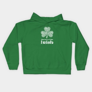 The Luck of The Irish White Print Kids Hoodie